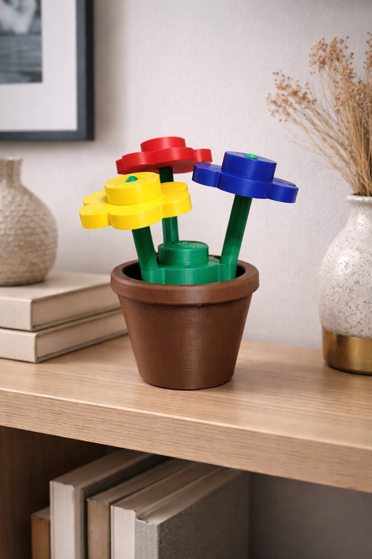 Brick Inspired Flowers, Lego style custom petal colours