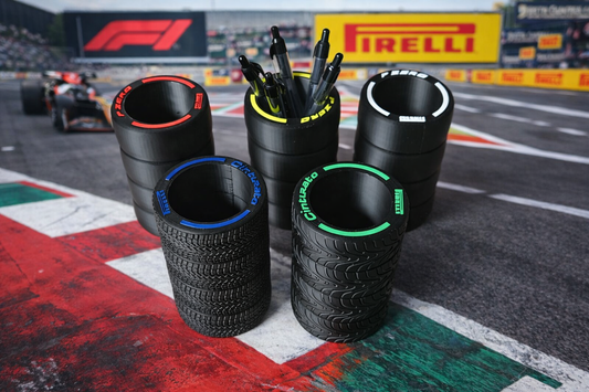 F1 Tyre Pen Holder - 3D Printed Formula 1 Desk Organizer