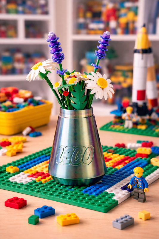 Lego cone vase - small Lego flowers