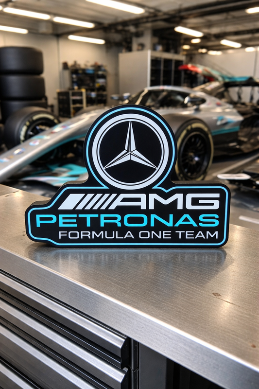 Mercedes F1 AMG Petronas LED Light Sign | Motorsport Desk Gaming Room Décor