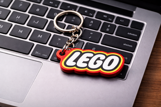 LEGO-Inspired Keychain | Brick Toy Logo Keyring | Colourful Builder Gift | Backpack Charm for Kids & Adults