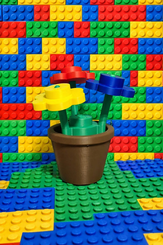 Brick Inspired Flowers, Lego style custom petal colours