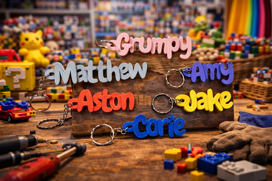 Personalized 3D Printed Name Keychain - School Bag Tag, Party Favour, Class Gift