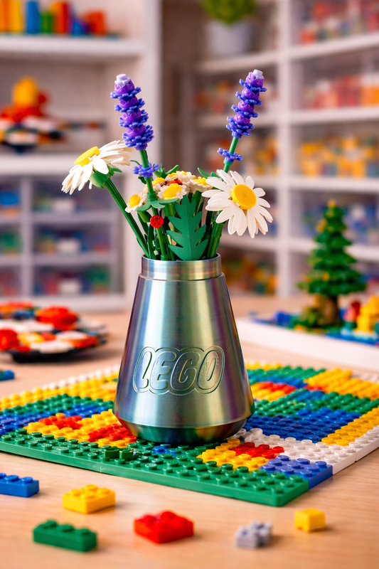 Lego cone vase - small Lego flowers