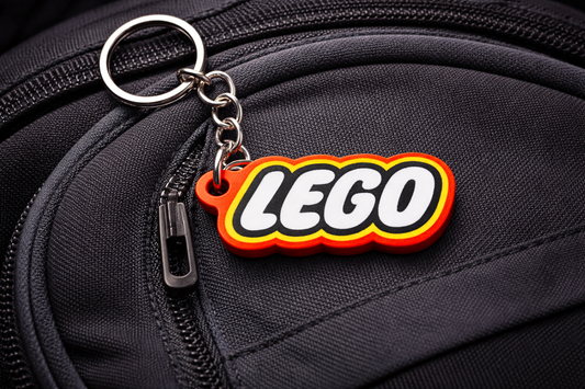 LEGO-Inspired Keychain | Brick Toy Logo Keyring | Colourful Builder Gift | Backpack Charm for Kids & Adults