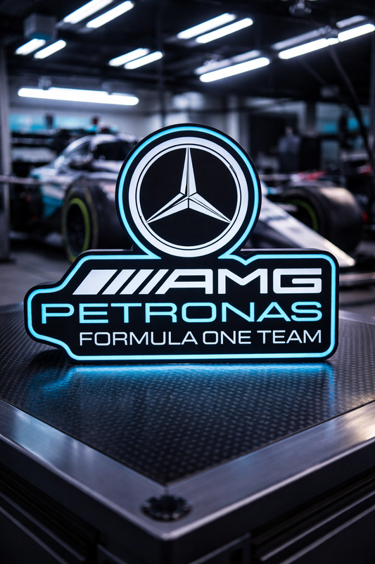 Mercedes F1 AMG Petronas LED Light Sign | Motorsport Desk Gaming Room Décor